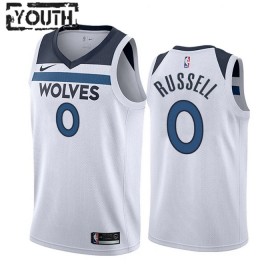 Camiseta Niños NBA Minnesota Timberwolves D Angelo Russell 0 2022-23 Nike Association Edition Blanco Swingman